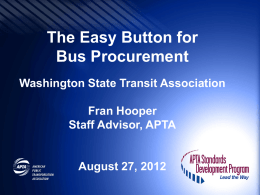 Standard Bus Procurement Guidelines GOAL