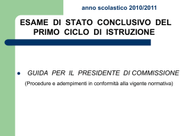 ESAME DI STATO CONCLUSIVO DEL PRIMO CICLO DI ISTRUZIONE