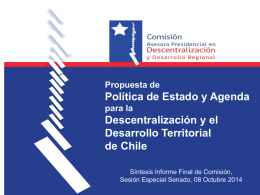 Informe Comisión Presidencial Descentralización Síntesis 09.10.14