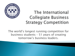 2015 ICBSC Presentation Slides - International Collegiate Business