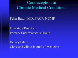 Contraception in Chronic Medical Conditions