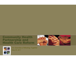 1115 Waiver Components - Community Health Center Association
