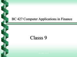BC 427 Computer Applications in Finance