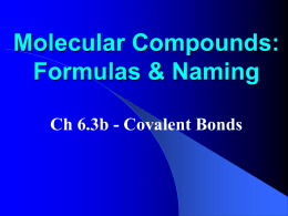 Describing Molecular Compounds