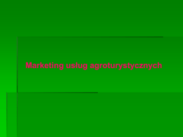 Marketing usług agroturystycznych