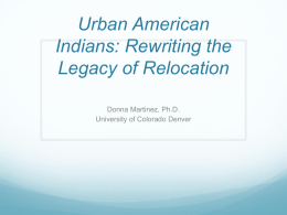 Urban American Indians - University of Northern Colorado