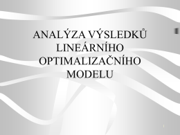 Analýza výsledků lineárního optimalizačního modelu