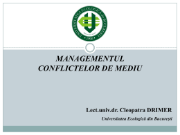 managementul conflictelor de mediu