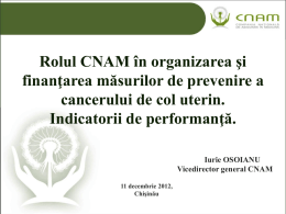 Rolul CNAM în organizarea şi finanţarea