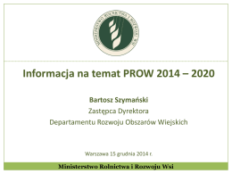 ogólne założenia PROW 2014-2020. - mazowieckie