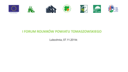 I forum rolników powiatu tomaszowskiego - IRST
