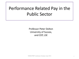 Peter Dolton performance pay in the public sector