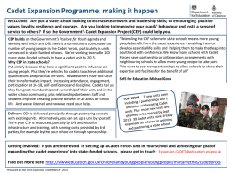 Cadet Expansion Programme: making it happen