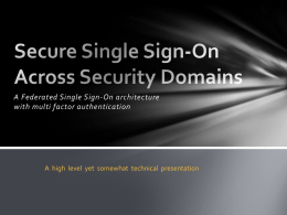 Secure Single Signon