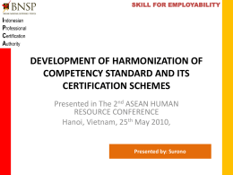 development of HARMONIZATION OF CompetencY