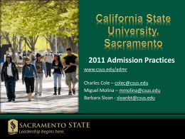 Sacramento - The California State University