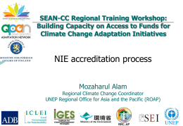 NIE accreditation process - Asia Pacific Adaptation Network