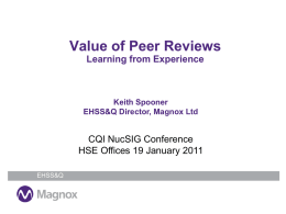 Peer Review, Keith Spooner
