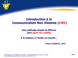 Introduction à la CNV (Communication Non Violente)
