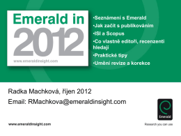 Emerald in 2012 Presentation-czech - DSpace VŠB-TUO