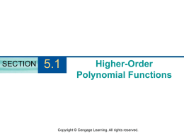 Chapter 5.1 - Higher-Order Polynomial Functions