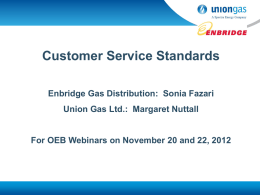 Natural Gas Customer Service Standards