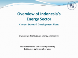 Overview of Indonesia`s Energy Sector