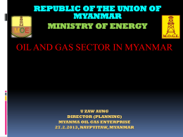 Republic of the Union of Myanmar Ministry of