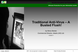 Traditional Anti-Virus - Information Security Group