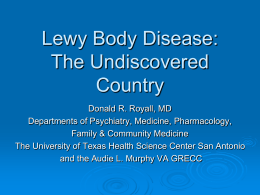 Lewy Body Lesions - GRECC Audio Conferences