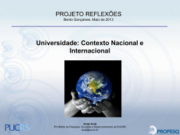 Universidade: Contexto Nacional e Internacional