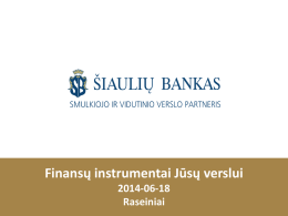 „Paprasta pradėti“ medžiaga – Šiaulių bankas