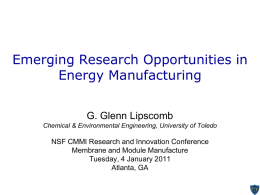 Emerging Research Opportunities in Energy Manufacturing