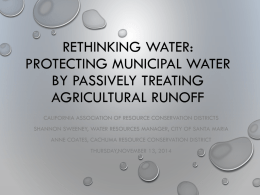 Protecting Municipal Water by Passively Treating Agricultural Runoff