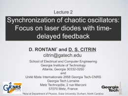 [Seminar]"Synchronization of chaotic oscillators: Focus on