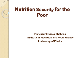 Nutrition Security for Poor