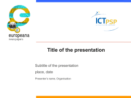 presentation template - Europeana Newspapers