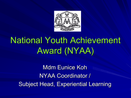 NATIONAL YOUTH ACHIEVEMENT AWARD WHAT IS NYAA