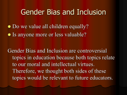 Gender bias and Education