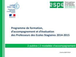 Programme de formation PES 2014-2015 - Académie d`Orléans