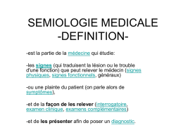 Semiologie medicale