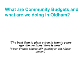 Oldham Community Budget Workshop
