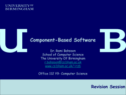 Revision Session - School of Computer Science