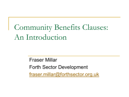 Community Benefit Clauses - Employability in Scotland