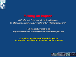 - Canadian Academy of Health Sciences