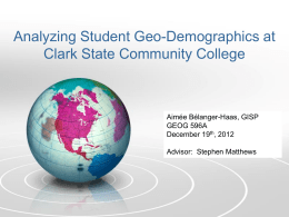 Analyzing Student Geo-Demographics at Clark State Community
