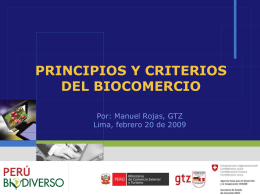 Principios y Criterios de Biocomercio
