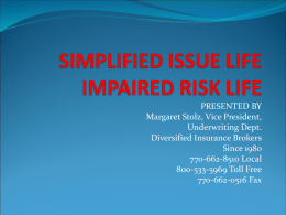 SIMPLIFIED ISSUE - Diversified Insurance Brokers