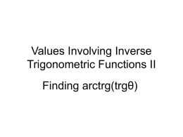 Values Involving Inverse Trigonometric Functions II