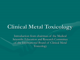 Clinical Metal Toxicology